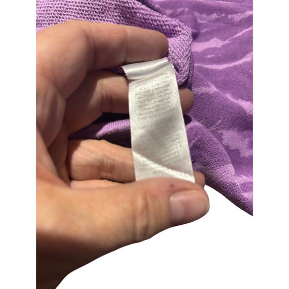 Zelle S 5/6 generous animal print French terry sweatshirt in purple lavender euc - Picture 5 of 8